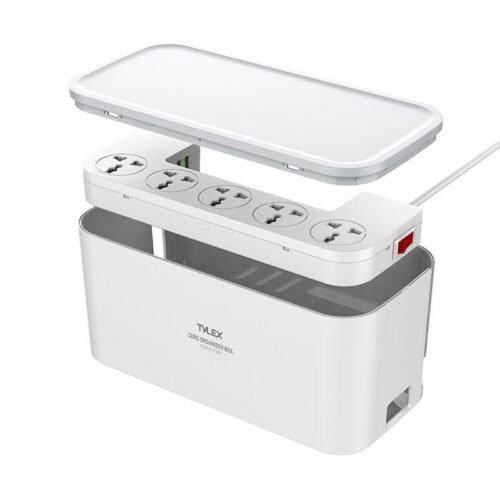 TYLEX XE07 Power Strip Box 5 Universal Socket Port + 3 USB Charging Port 2M Thicken Copper Power Cord 100V-250V