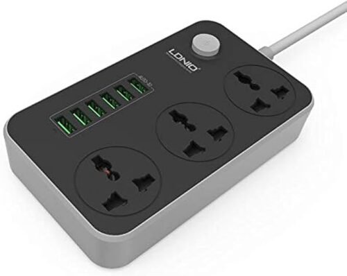 LDNIO Universal Power Strip 2500W 10A 6 USB Ports 3.4A - 2m Cord