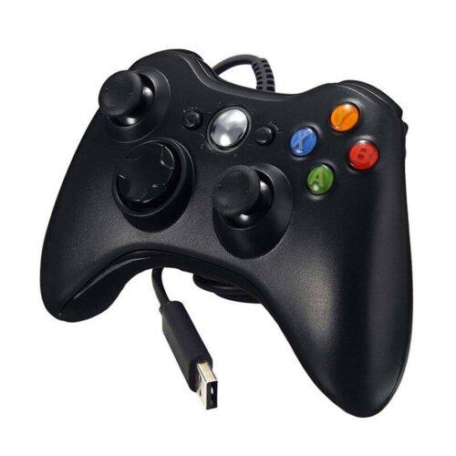 Black USB Wired Dual Shock Gamepad Game Controllers for Microsoft Xbox 360 / PC