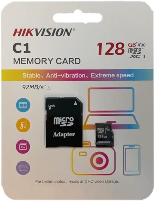 Hikvision 92MB/s Micro SDHC Micro SDXC Memory Card with 128GB Adapter