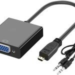 كابل محول فيديو HDMI ذكر إلى VGA أنثى 1080P مع صوت لجهاز الكمبيوتر DVD HDTV