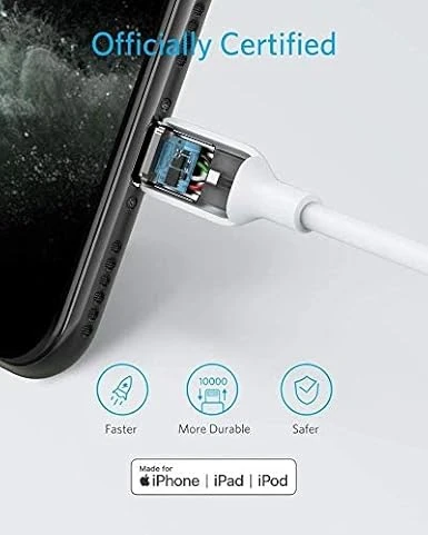 كابل شحن أنكر USB-C إلى لايتنينج بطول 6 قدم مع دعم شحن 60 وات