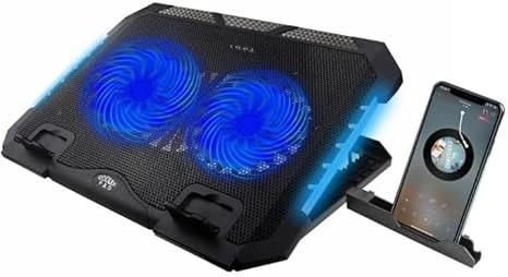 قاعدة تبريد لابتوب جيجامكس (GIGAMAX) موديل GM88 بخمس مراوح مدمجة وإضاءة LED زرقاء