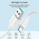 كابل شحن سريع ونقل بيانات جوي رووم (Joyroom) موديل S-UC027A9 من USB-A إلى Type-C - بطول 1 متر وقدرة 3 أمبير