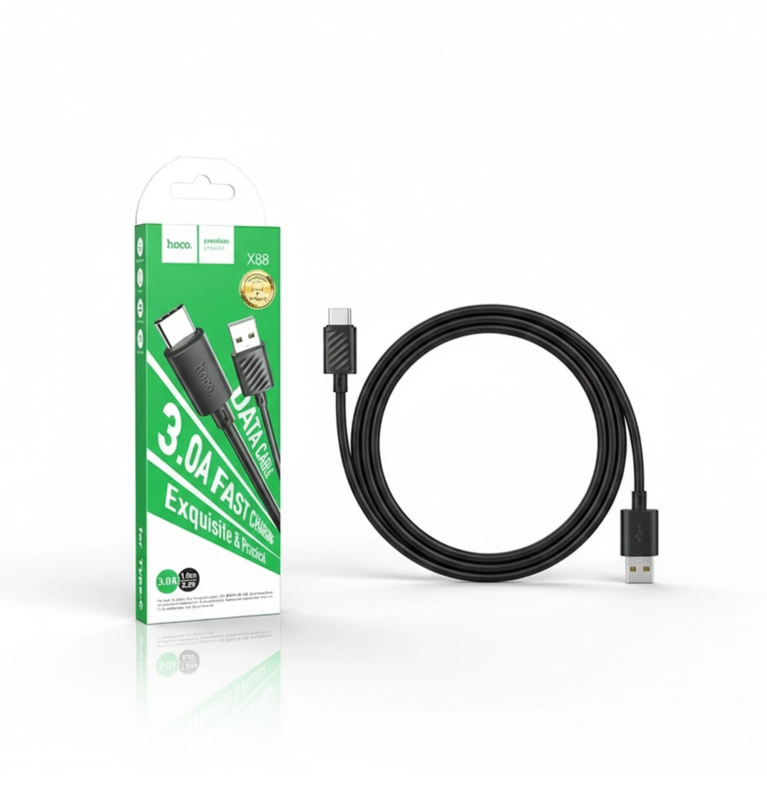 سلك شاحن تايب سي منفذ X88 USB to Type-c ماركة Hoco