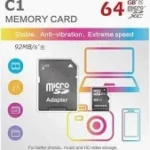 كارت ذاكرة Hikvision C1 سعة 64 جيجابايت Micro SD مع محول (Adapter)
