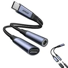 محول صوت GO RUN GR-024 ثنائي المنافذ Type-C إلى 3.5 ملم وشحن سريع