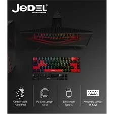 لوحة مفاتيح الألعاب الميكانيكية Jedel KL-141 إضاءة RGB سلكية 68 مفتاح - الصورة 2