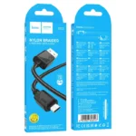 كابل شحن ونقل بيانات هوكو X113 نايلون مضفر - ميكرو USB بطول 1.0 متر وقدرة 2.4 أمبير