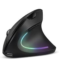 ماوس عمودي لاسلكي مريح Jedel W925 بدقة 1600 DPI - أسود - الصورة 2