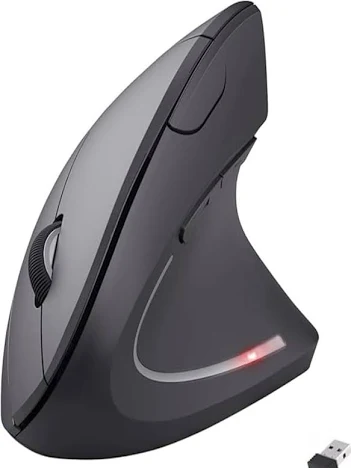 ماوس عمودي لاسلكي مريح Jedel W925 بدقة 1600 DPI - أسود